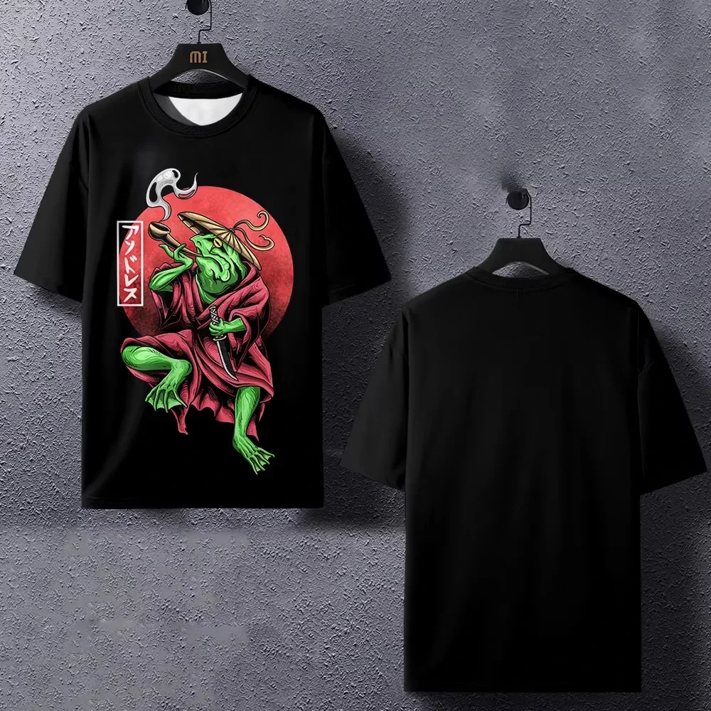Animal T Shirt For Men Japanese Style Frog Element Graphic 3D Print Tees Loose Short Sleeve T-Shirts Oversized Men Clothing Tops
