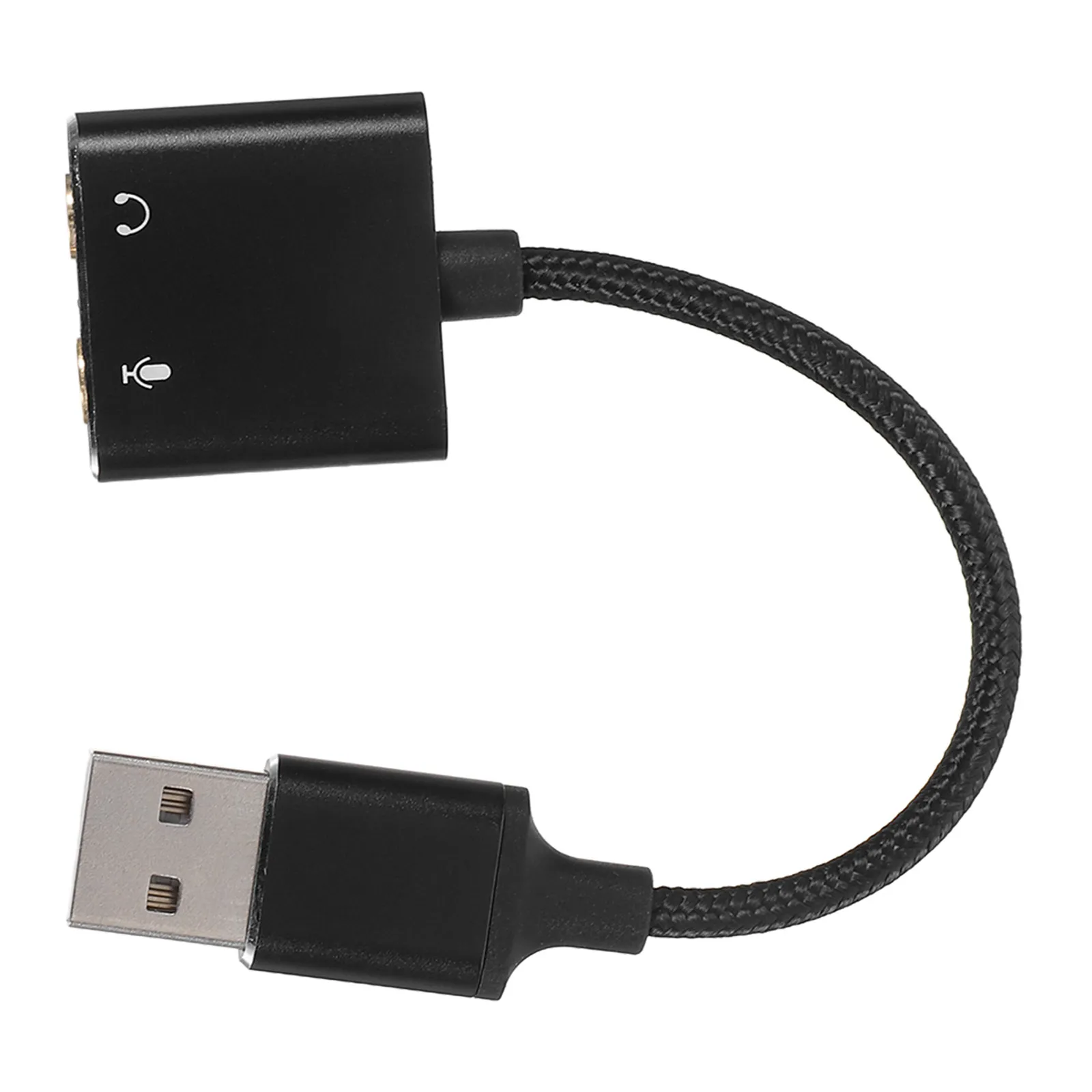 USB External Sound Card Converter Headphone Mic Splitter Cable Compatible with Pc Laptop Tablet Smartphone Audio