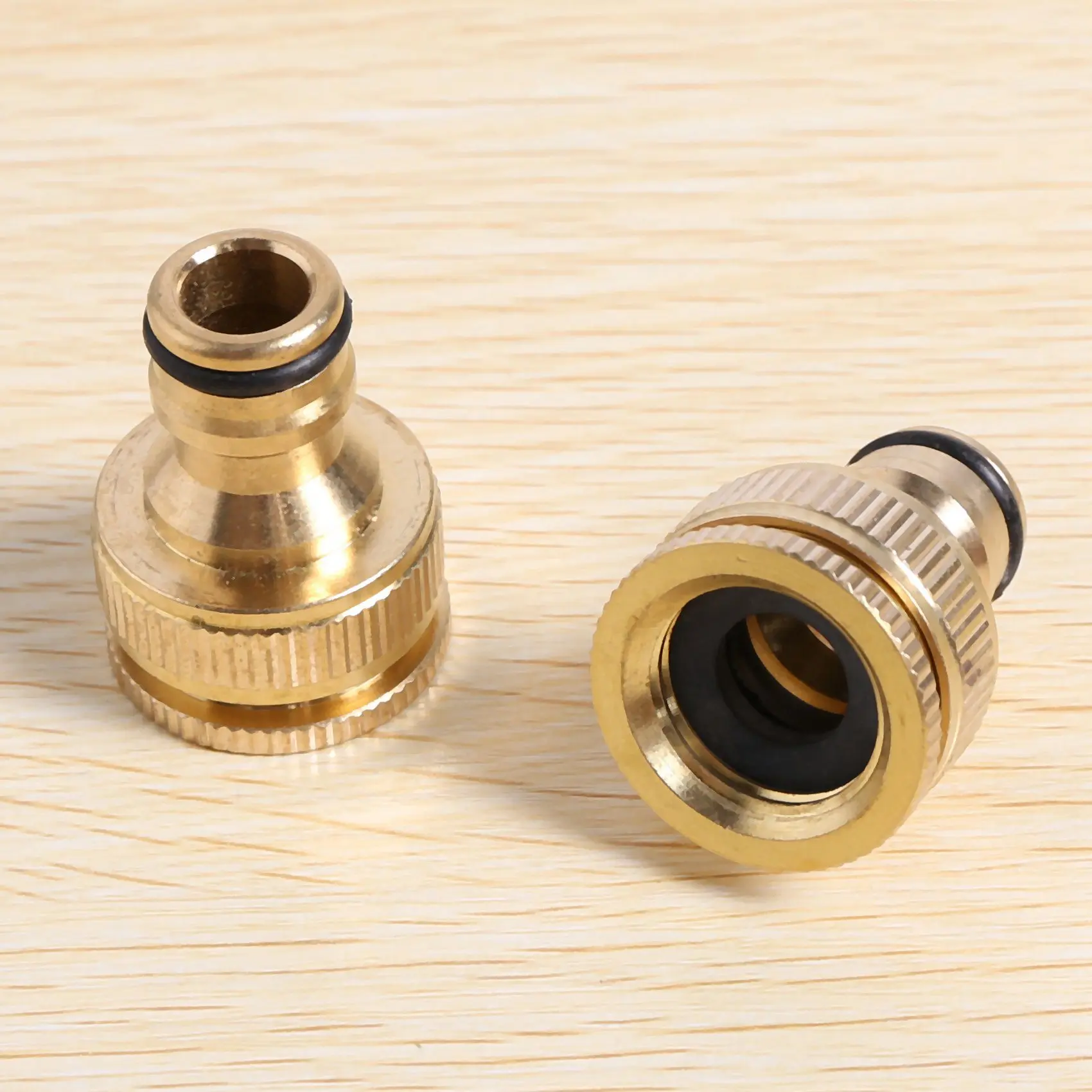 AA94-10 Pack Brass Garden Hose/Hosepipe Tap Connector 1/2 Inch And 3/4 Inch 2-In-1 Female Threaded Faucet Adapter