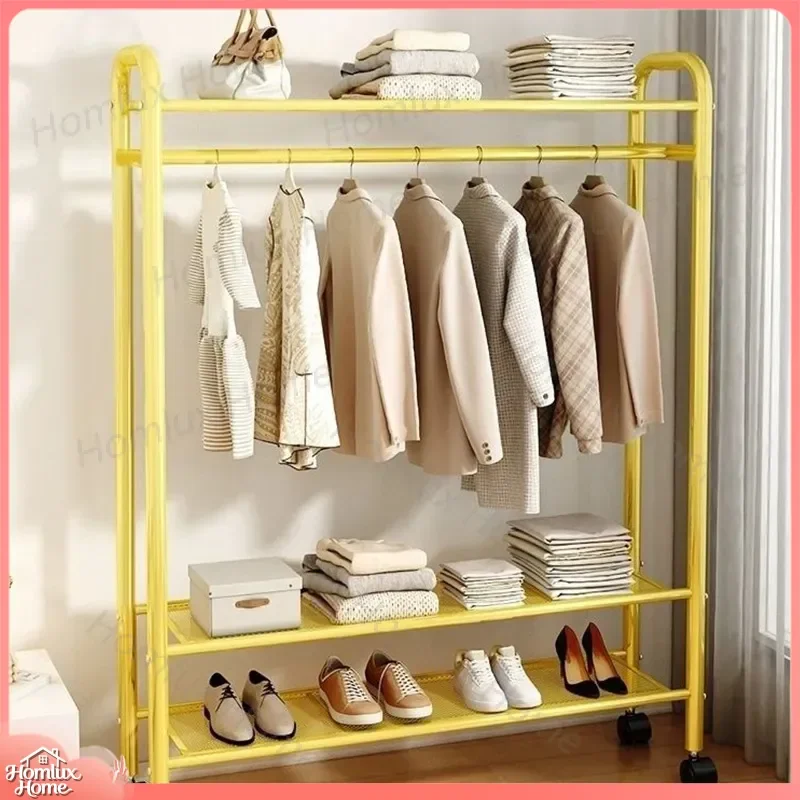 Removable Clothing Storage Rack for Home Use Dustproof Floor to Ceiling Drying Rack Multi Functional Coat Rack Light Luxury