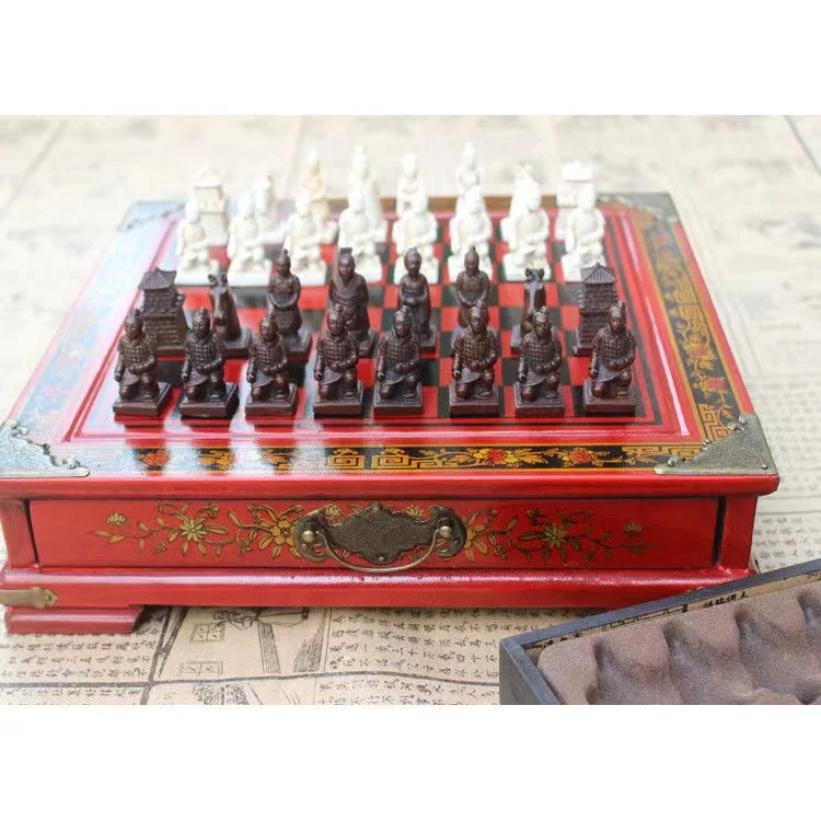 Collection old bone carving  chess, 