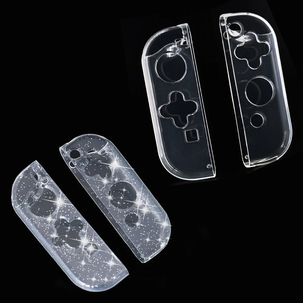 Transparent Bling Case Protective Cover Shell for Nintendo Switch NS Oled Joy-Con Glitter Crystal Matte Clear TPU Soft Protector