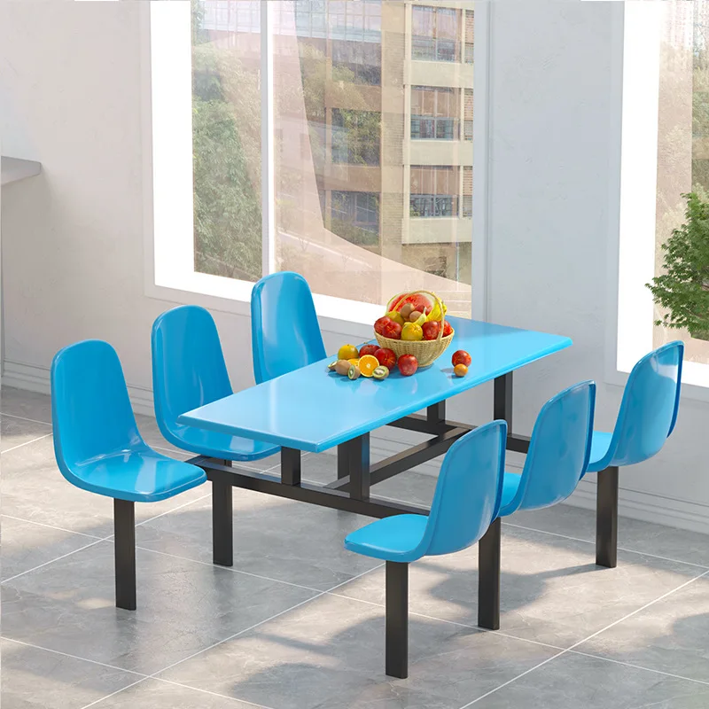 custom.Modern Four-Person Rectangular Dining Table and Chairs Students and Restaurants Integrated Fiberglass Panel