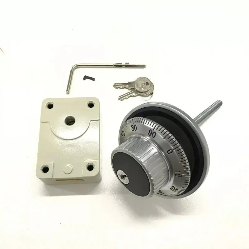 Mechanical Box Dial Ring Machine Safe Lock with Keys, Round Spindle Key Lock for Safe Box