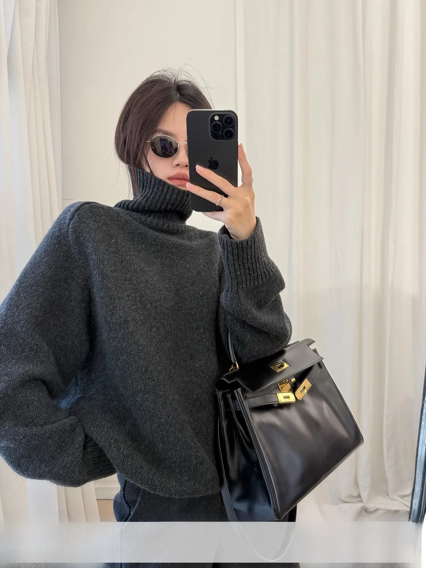 

Laid-ba Winter High-ne Wool Sweater Loose Fit Comfortable Sle Commute Faion Autumn Winter Thiened Women's Knitwear