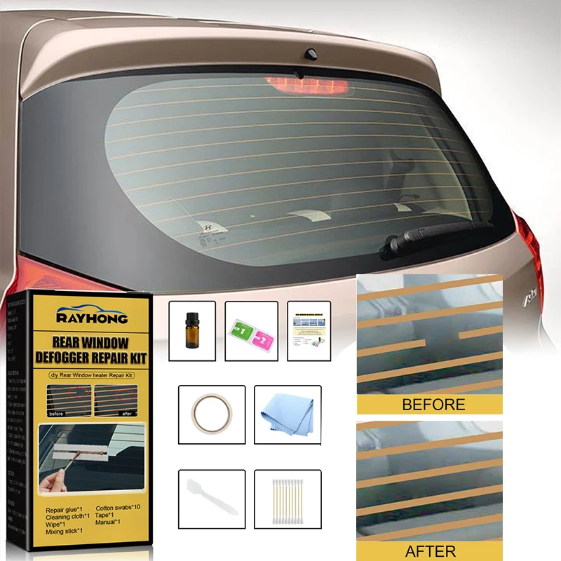 Car Rear Window Defogger Repair Kit Restore Heater Grid Line Quick Repair Scratched Broken Grid Line Auto Care Accessories Kit