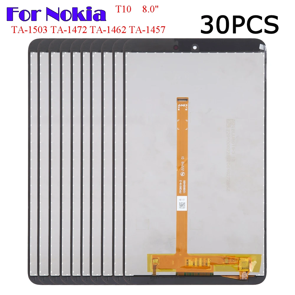 30PCS 8 Inch LCD Screen For Nokia T10 TA-1397 TA-1394 Tablet Display and Digitizer Full Assembly Replacement Repair Part