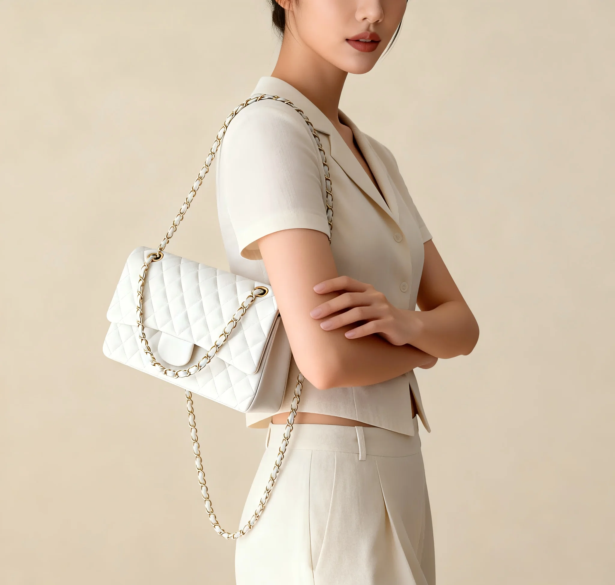 

High-quality genuine leather handbags for women, stylish leather chain bags, women's shoulder bags