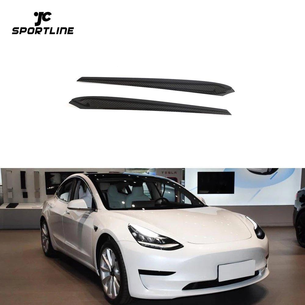 

2pcs/set Pre-Preg Dry Carbon Fiber Car Door Molding Trim For Tesla Model 3 Model Y 2021-2023