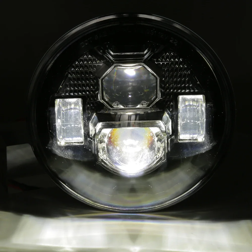 Motorcycle Accessories Black Cyberpunk 7 inch Headlight Lamp Light for Harley Davidson Touring ECE DOT Certification