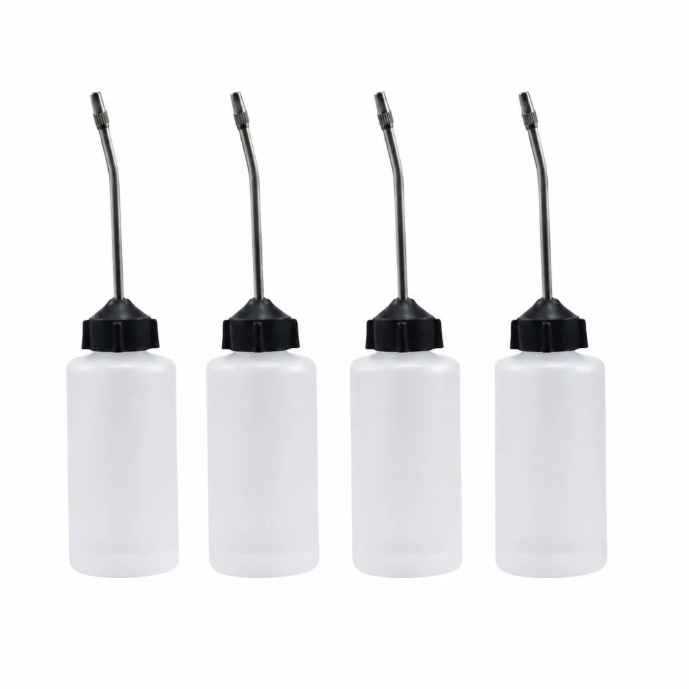 4pcs 120ML Oil Dispenser Bottle Extended Spout Plastic Precision Oil Bottle Squeeze Design Long Angled Spout