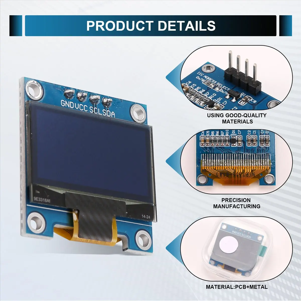 Flashdeals 0.96 Inch IIC Serial GND 128X64 OLED LCD LED Display Module for Kit White Display