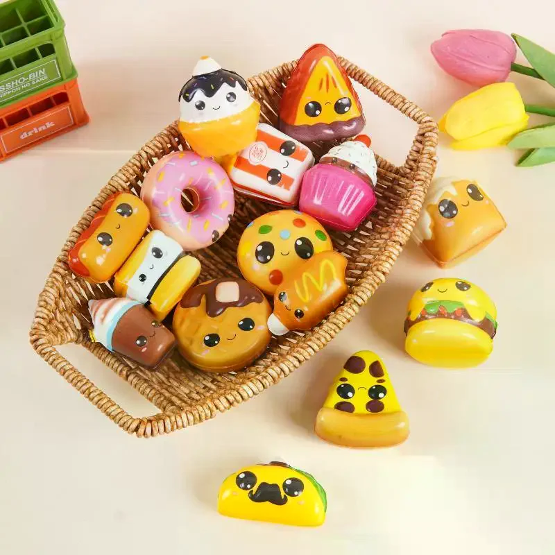/Cna/Simulated Bread Food Shaped Toys PU Slow Rebound Stress Squeeze Toys For Kids Adult Cute