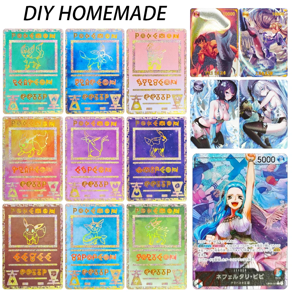 One Piece DIY homemade 3PCS/SET Hancock Luffy Nami Foil-Stamped Textured Glitter Collectible Cards Holiday Gift Anime