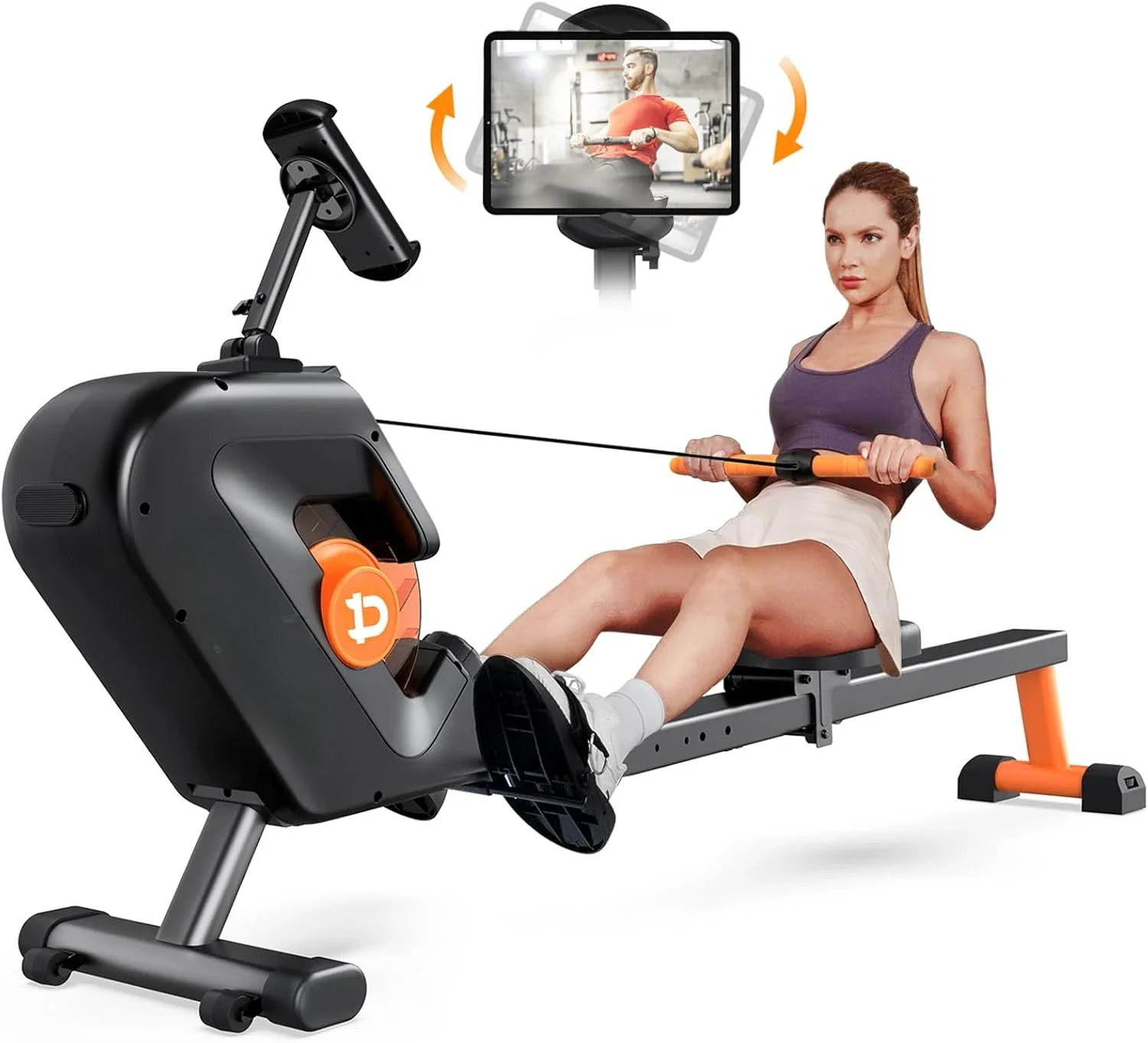 rowing machine, Max 350 LBS Magnetic Rower with LCD Monitor, Tablet Holder, Upgraded Rowing machines for home use