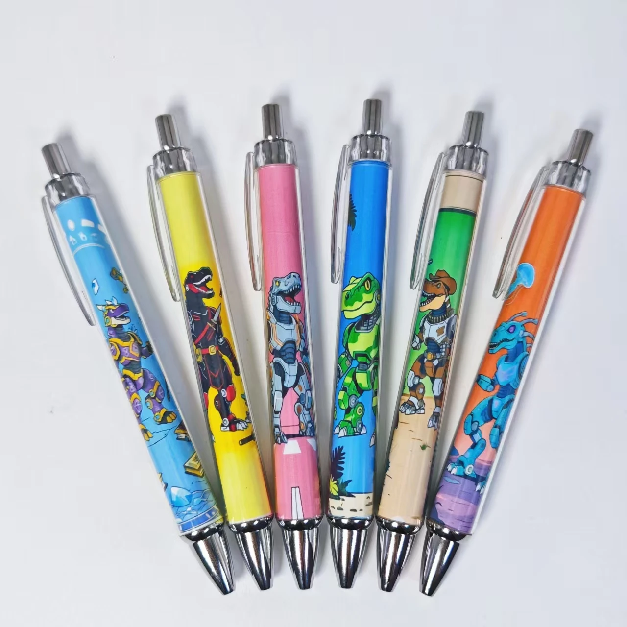 

6pcs/12pcs Creative Mech Tyrannosaurus Theme Press Ballpoint Pen Daily Office Learning Stationery Gifts