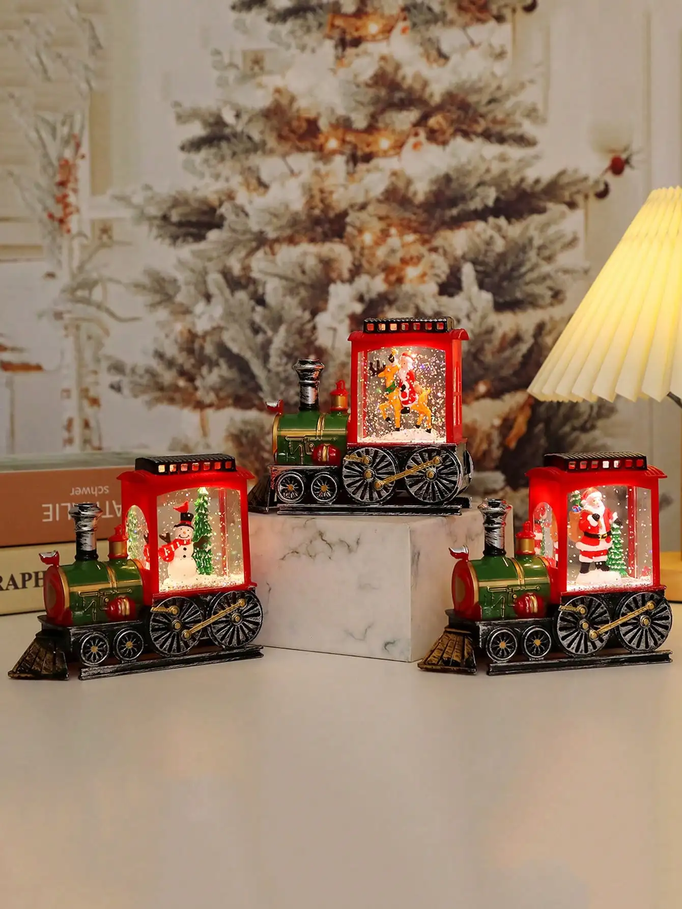 1PC Christmas Train Decorative Light - LED Candle Effect Tabletop Ornament For Xmas Home & Party Ambience
