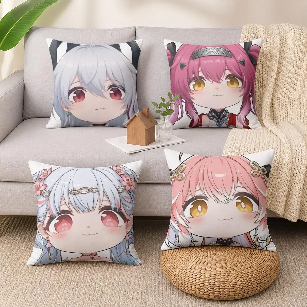 Changli Lupar Wuthering Waves Cushion Cover Soft Short Plush Pillow Cases Hidden Zipper Cutecore Sofa Bedroom Home Decor Gift