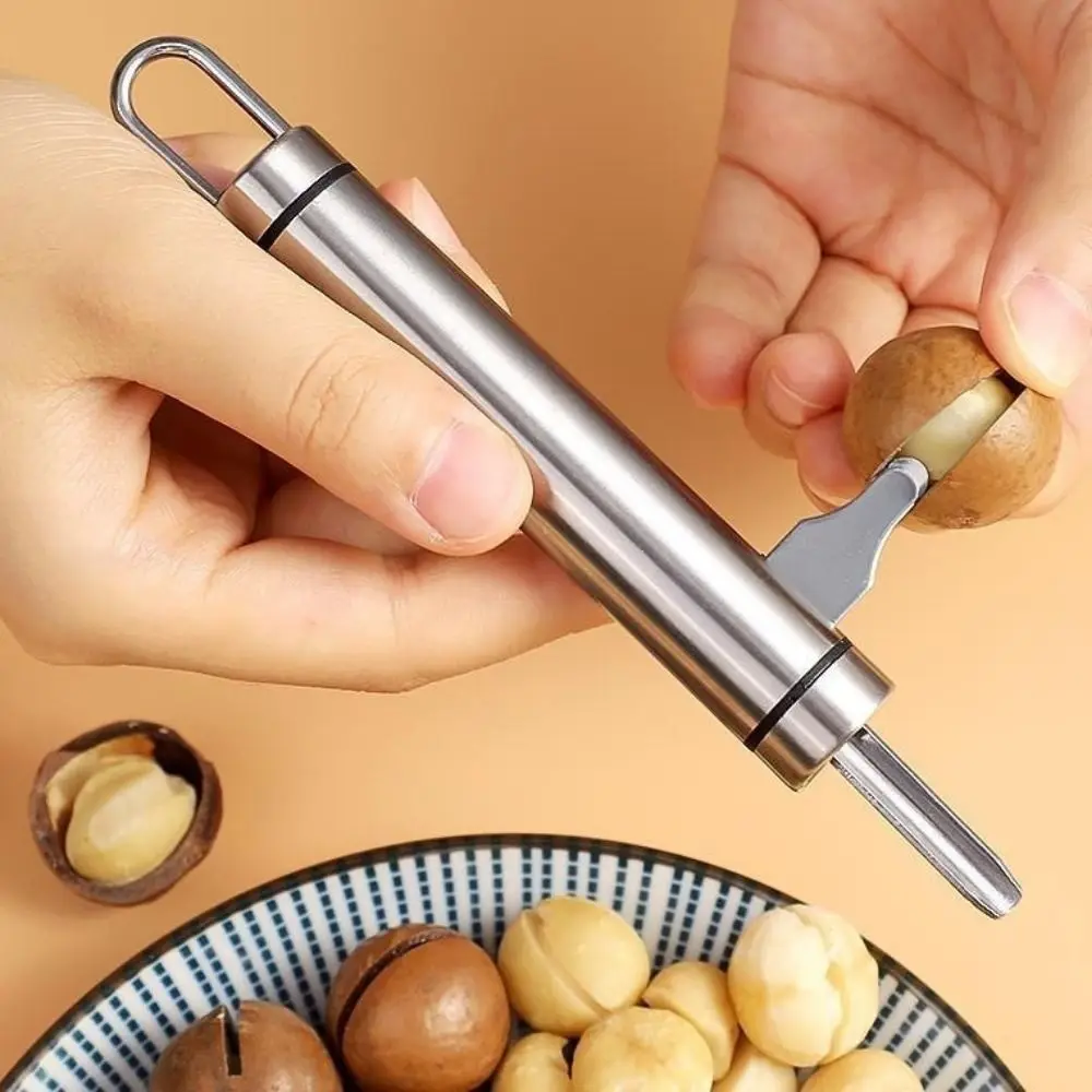 Multipurpose Stainless Steel 2-in-1 Nut Cracker Clever Design Manual Nut Opener Fast Opener Rust-proof Walnut Opener for Home