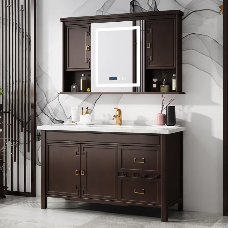 لائحة، طراز صيني جديد، خزانة حمام، مجموعة، مرحاض، خشب متين، حوض #3