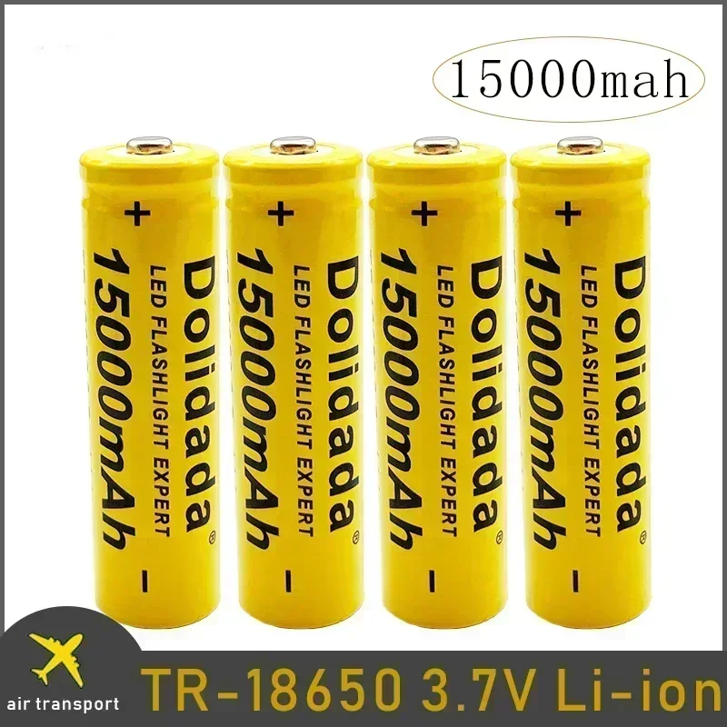 Free Shipping 100% new 18650 battery 3.7v 15000mAh rechargeable lithium-ion battery for flashlights, headlights, electronic toy