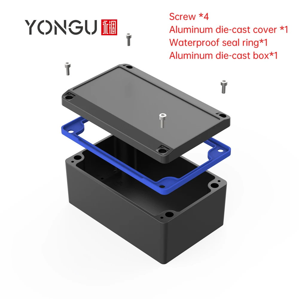 Custom Aluminum Electrical Enclosure Metal Projects Housing Die-casting Waterproof Junction Box T05 127.4*82.4MM