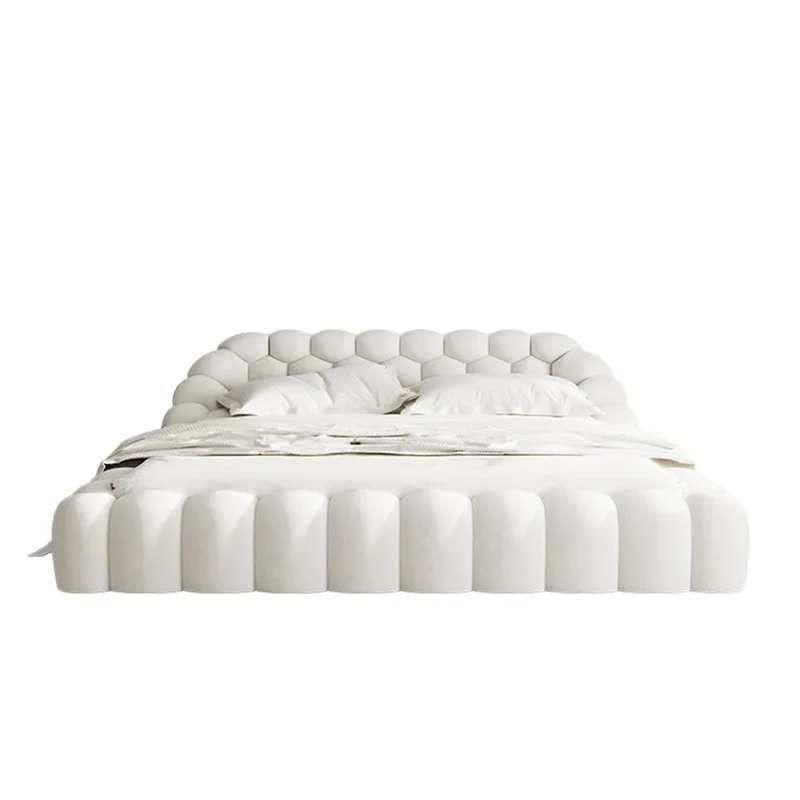 Bubble bed Italian light luxury designer creative Internet celebrity styling cotton simple double fabric bed