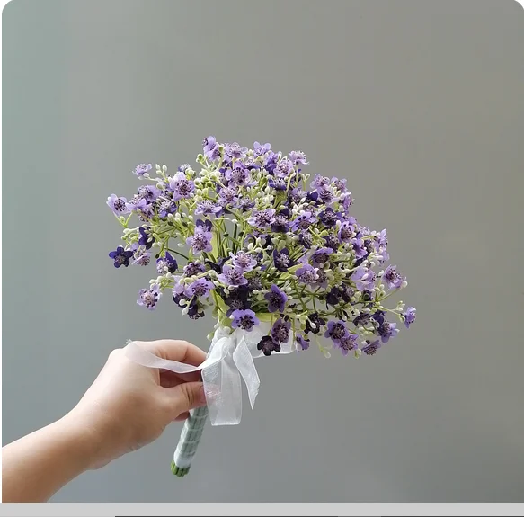 Bouquet simulation of silk flower wedding celebration sisters holding flowers photography props home table ornaments.