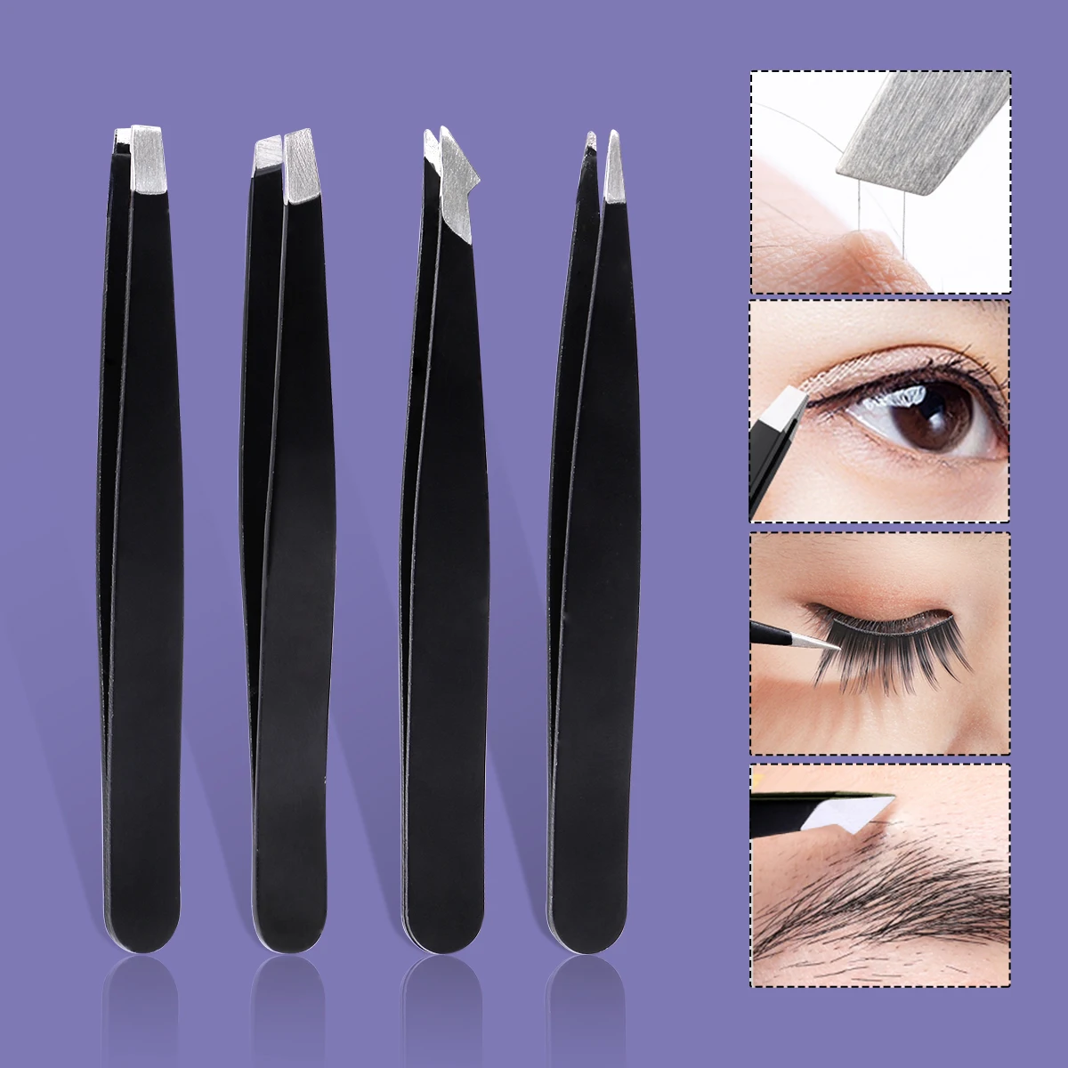 4/5/7/8-teiliges Wimpern-Werkzeug-Set, Augenbrauen-Trimmer aus Edelstahl, Augenbrauen-Trimmer und Haarentferner, geeignet für Männer und Frauen. – Detail 4