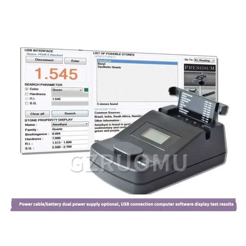 Professional Gem Refractometer Digital Refractive Index Meter Jewelry Identification Testing Instrument Tools Gemological Tester