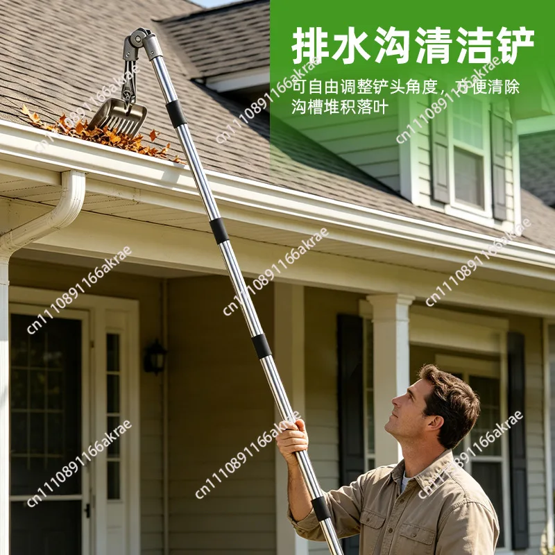 Eaves brush Pipe drain Fallen cleaning Shovel Gutter cleaning Brush Stainless steel