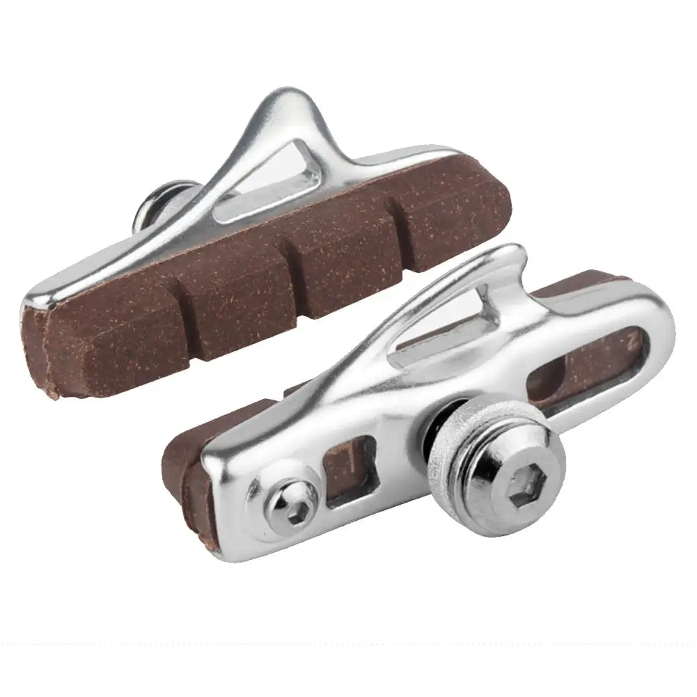

Bicycle Maintenance Black Shell-Brown Pad Bike C-Brake Pads 55mm Length Aluminium Alloy Material Sand Guide Slots Design