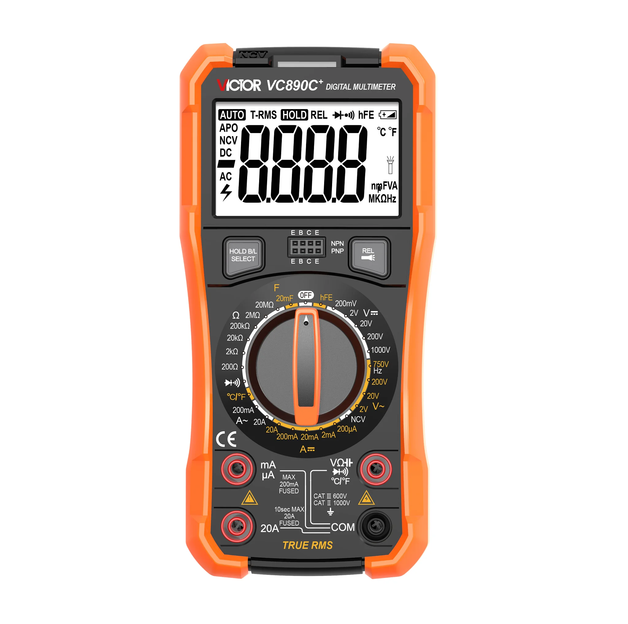

VICTOR New VC890C+ Maximum Display 1999 True RMS Digital Multimeter with 28mm LCD Display