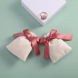 10pcs/Lot 7x9cm Jewelry Packing Ribbon Velvet Bags Gift Display Packing Storage Wedding Candy Drawstring Pouches Wholesales
