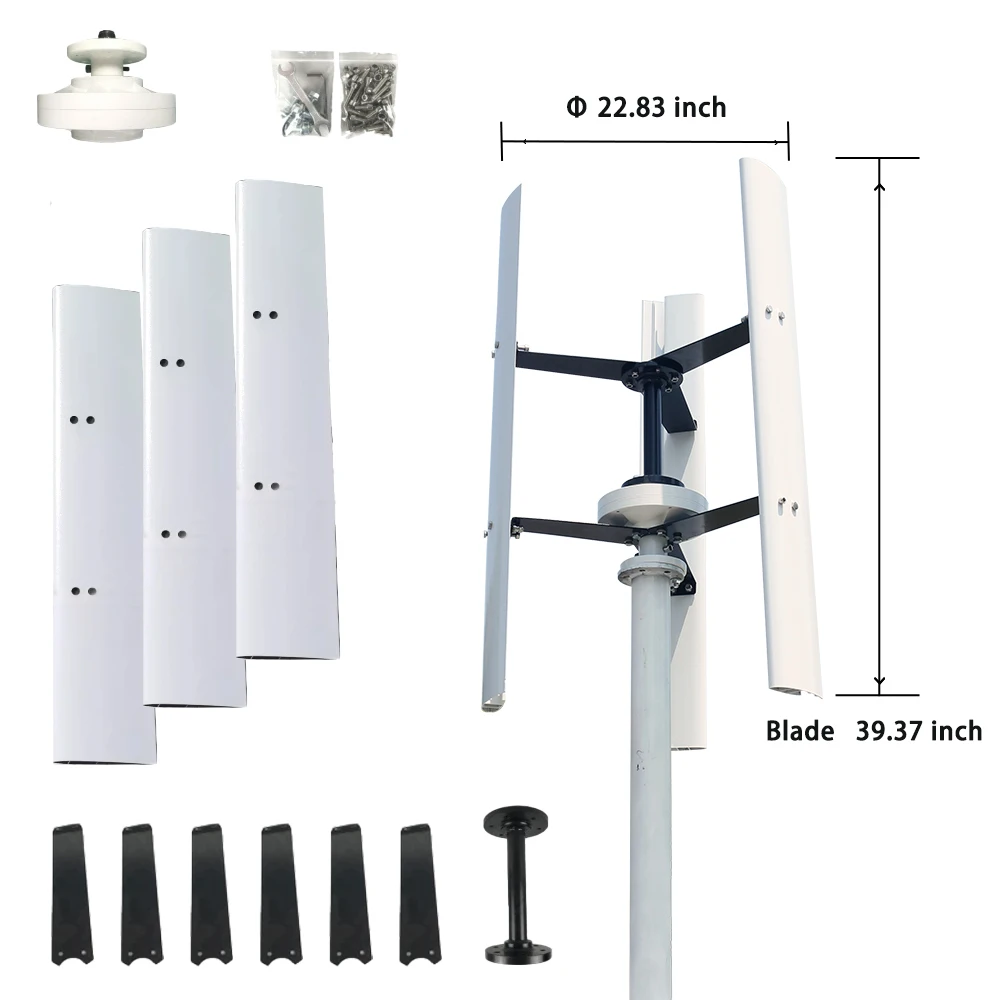 15000W 20000W Free Energy12V 24V 48V Big Windmill Vertical Wind Turbine Generator 15KW 20KW With MPPT Hybrid Controller Inverter