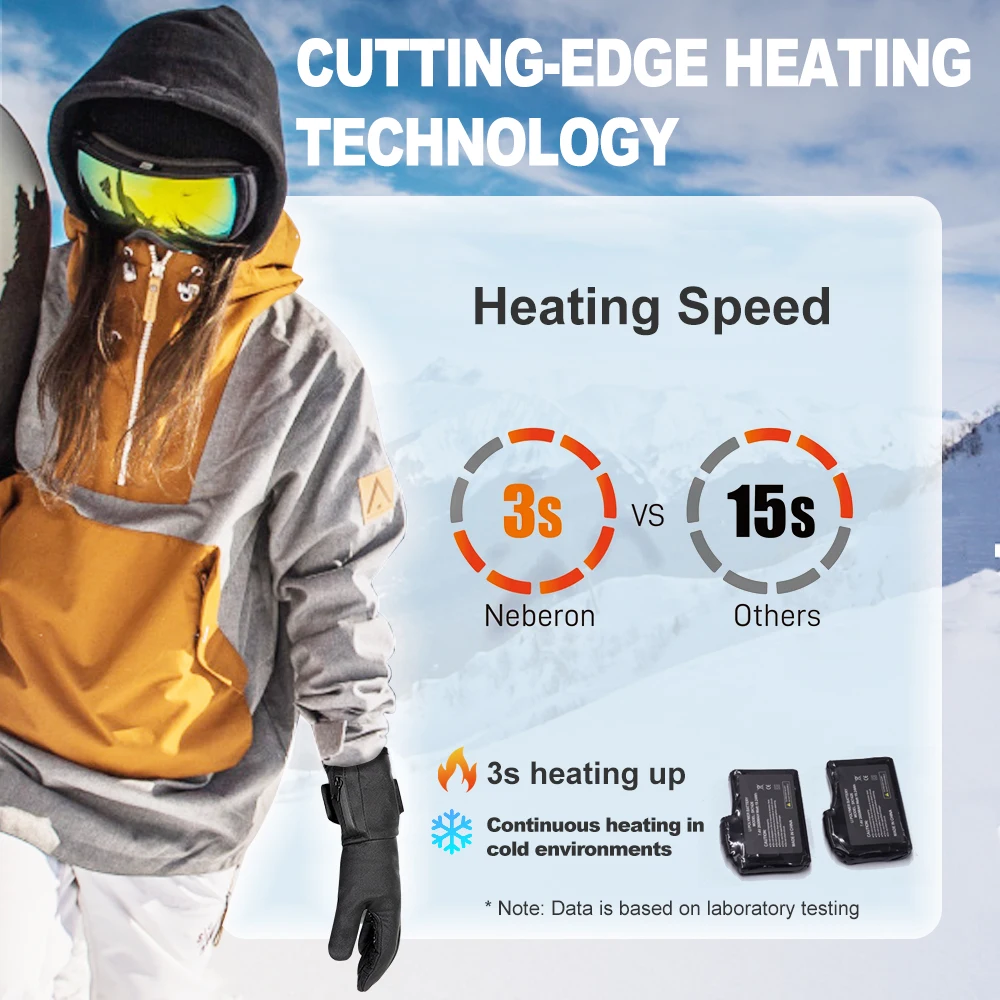 Guante calefactor deportivo eléctrico con batería de litio recargable para invierno, guantes calefactables con batería de 7,4 V y 2200Mah para montar en bicicleta