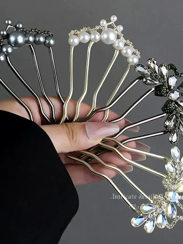 Pinces à cheveux en forme de U pour femmes, 1 pièce, fourchettes en métal de Style élégant, épingles à cheveux en perles Vintage, outils de coiffure, cadeaux