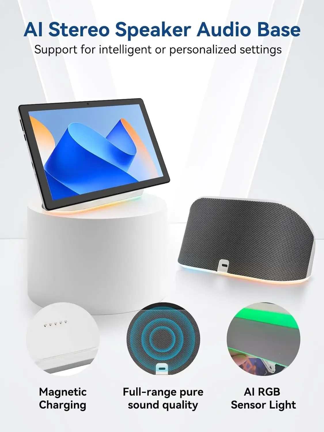 Tablet Android 15 con altoparlante di ricarica Tablet dock CPU Otca-Core 24 GB RAM 64 GB ROM Espansione 1 TB WiFi 6 BT5.3 Google PC PAD