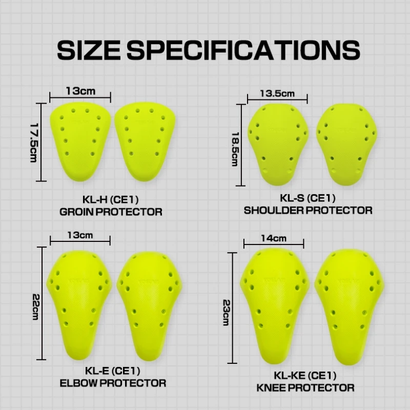 

Comfortable Soft Motorcycle Protective Inserts, CE1 Certified Back/Elbow/Knee/Chest/Hip/Shoulder Pads for Motocross Jacket Pants