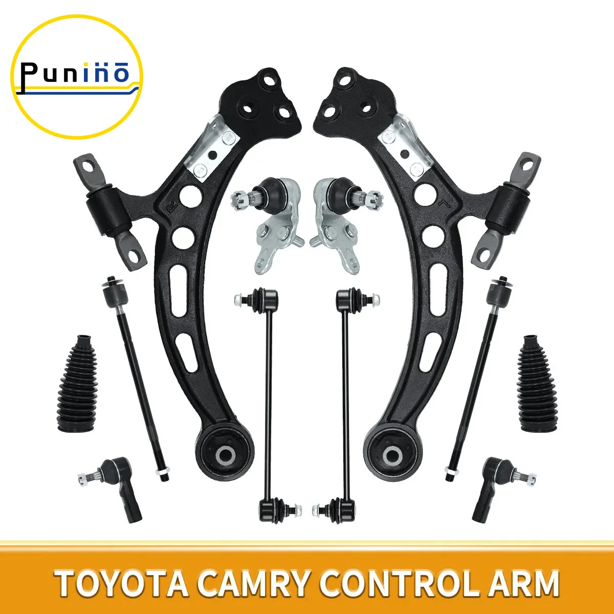 Punino Lower Front Control Arm Ball Joint Sway Bar Tie Rod Boots Kits for Toyota Camry Lexus ES300 1997 1998 1999 2000 2001