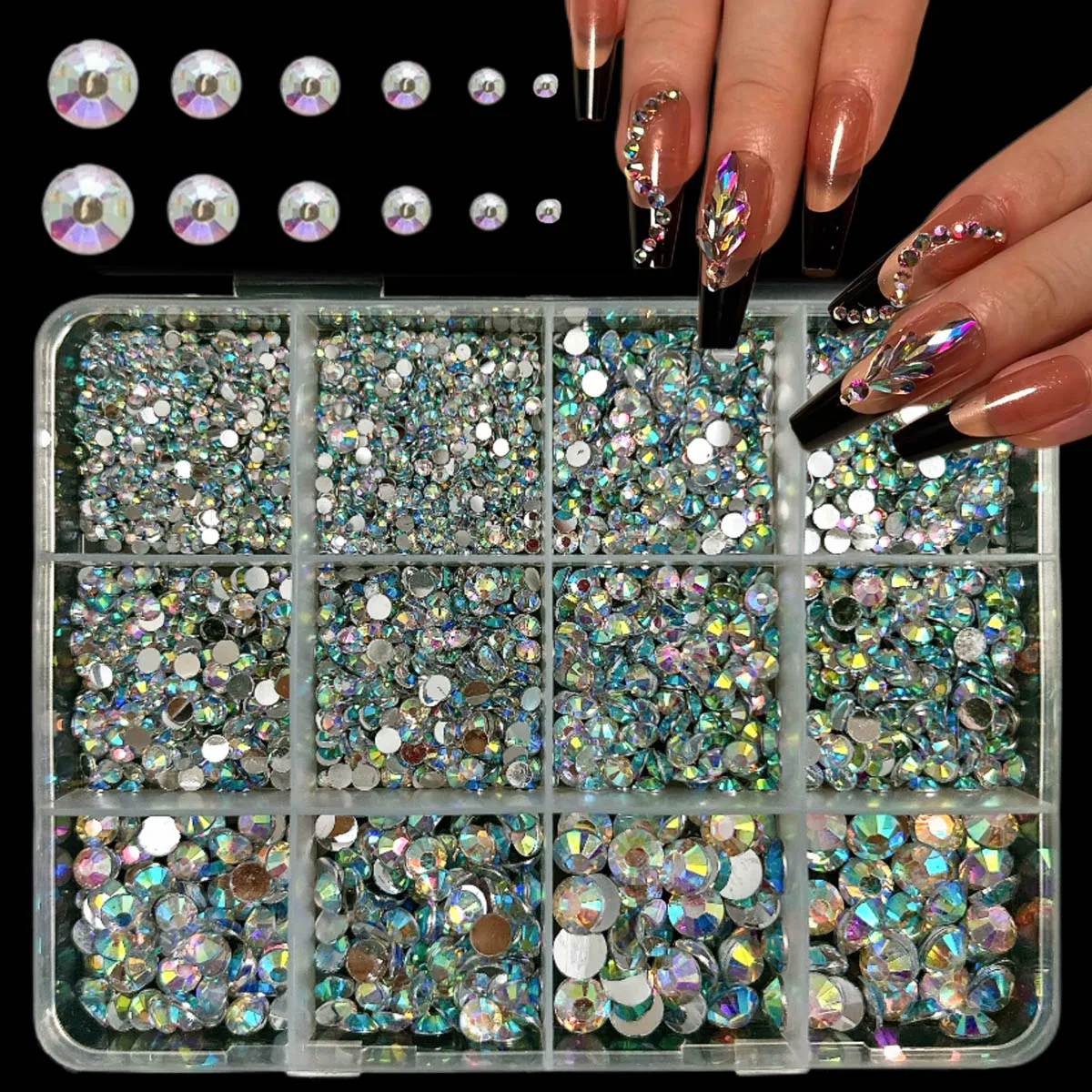 1箱単色ミニマリスト風リアルパールネイルチャーム3DスイートボウフラワーミニラインストーンミックスネイルアートデコレーションDIY
