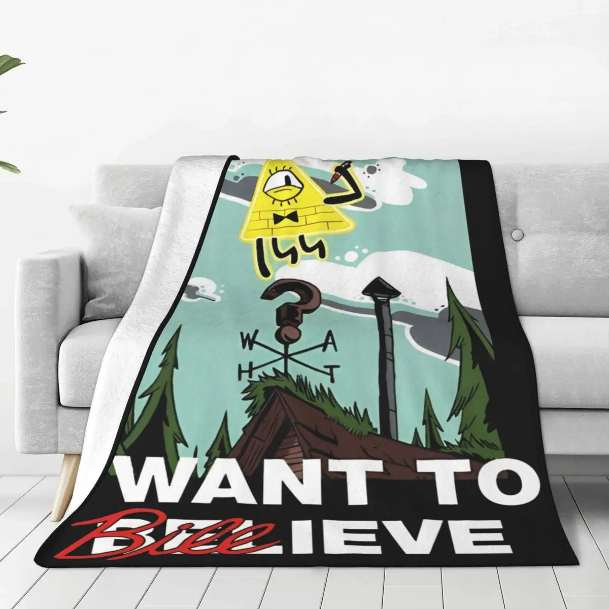 Gravity Falls Bill Cipher The C-Files Knitted Blanket Fleece Cartoon Anime Lightweight Throw Blankets for Bed Bed Rug