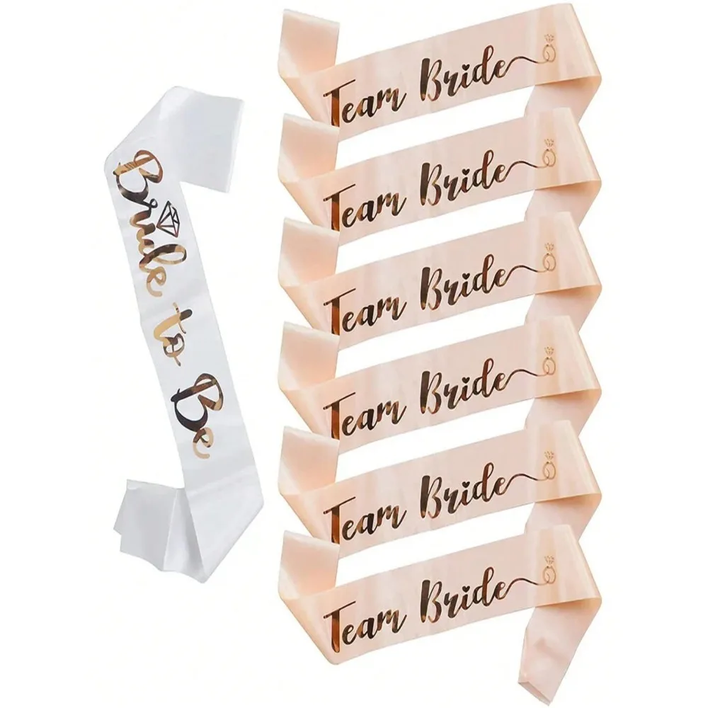 1/5/6pcs Team Bride To Be Satin Sash For Bachelorette Party Decoration Hen Party Wedding Bridal Shower Decor Supplies