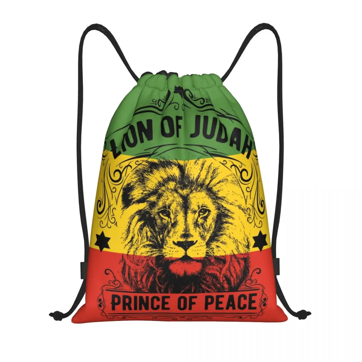 Lion Of Judah Rasta Jamaican Reggae Drawstring Bags Men Women Portable Gym Sports Sackpack Training Backpacks