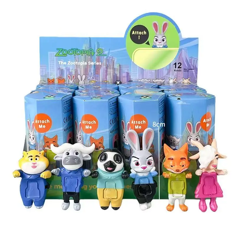1-12 szt. Zootopia Hippers Figurki Niespodzianki Mini Figurki Akcji Kolekcjonerskie Dekoracje Zabawki dla Dzieci Mystery Box Prezenty Urodzinowe dla Dzieci