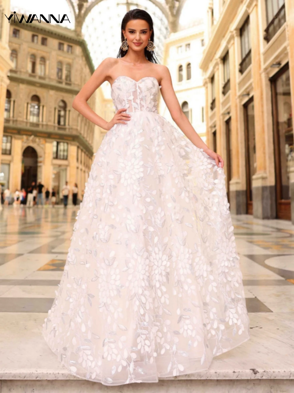 

Romantic Sweetheart Neck Wedding Dress Classic Appliques Dress For Bride Graceful A-line Long Bridal Gown Robe De Mariée