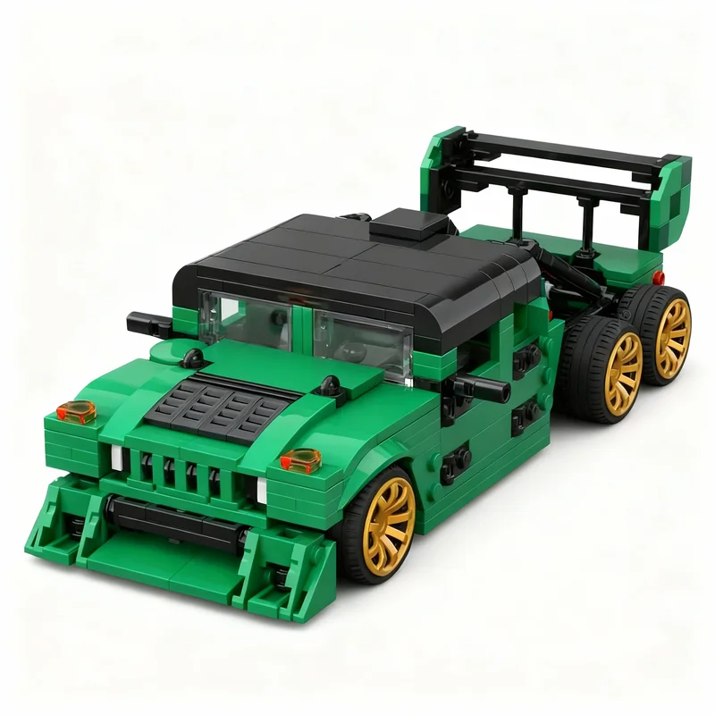 593pcs MOC 6X6 Hellcat City Champions Racing Model Building Blocks Home Decor Desk Display Shelf Accent Premium Gift For Adults