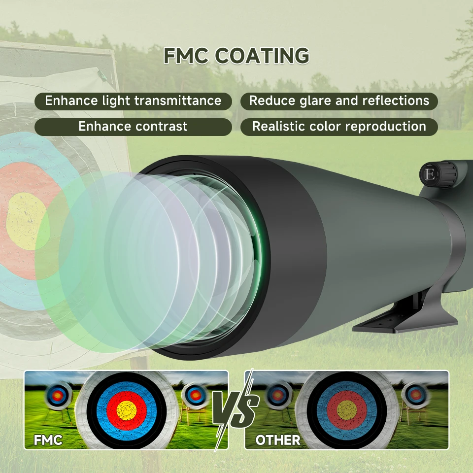 Svbony SV28A Spotting Scopes 25-75x100/20-60x80 FMC W/Desktop Tripod Smartphone Adapter for Wildlife Watching Outdoor Adventure