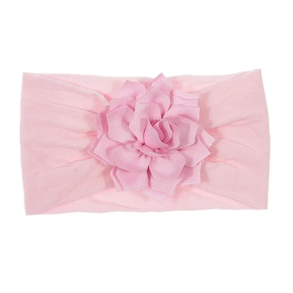 1PCS Baby Girls Lotus Flower Hairband Elastic Wide Nylon Ear Warm Newborn Toddler Headbands Photography Props Hair Accessories