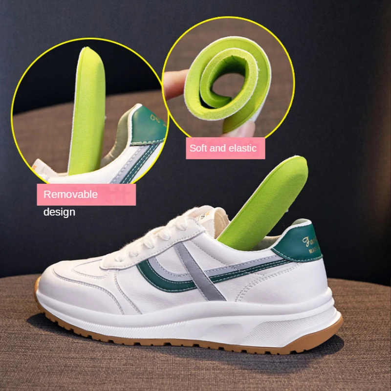 Women Fashion Genuine Leather Splice Sneakers Female Casual Simple Flats Chunky Platform Shoes Ladies Running trainers Summer